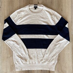 J. Crew Men's Crewneck Sweater - Cream and Black